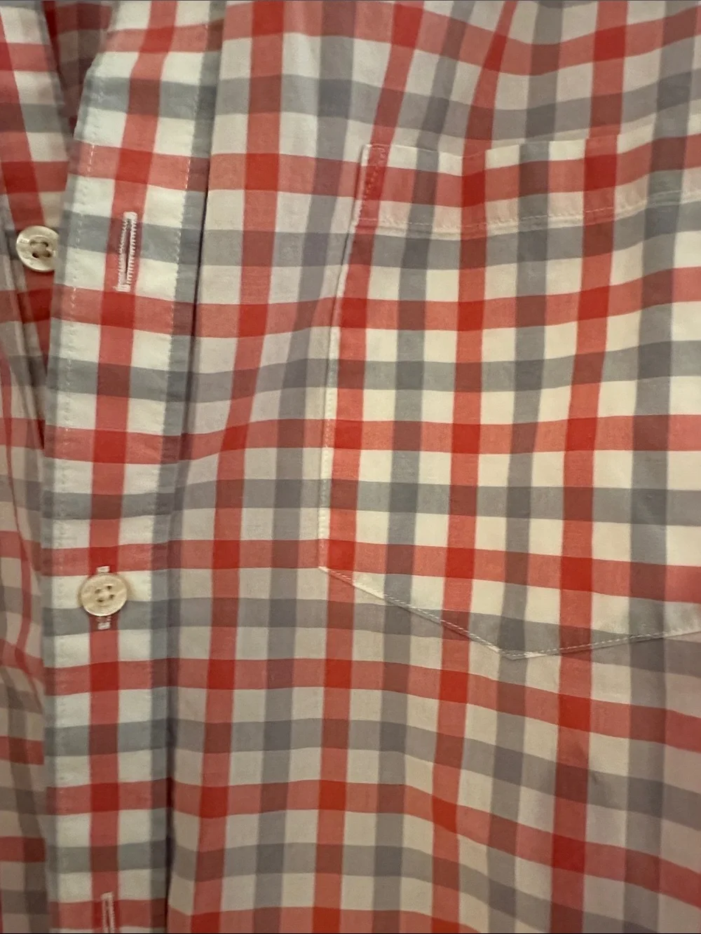 J. Crew Red and White Plaid Button-Down Shirt